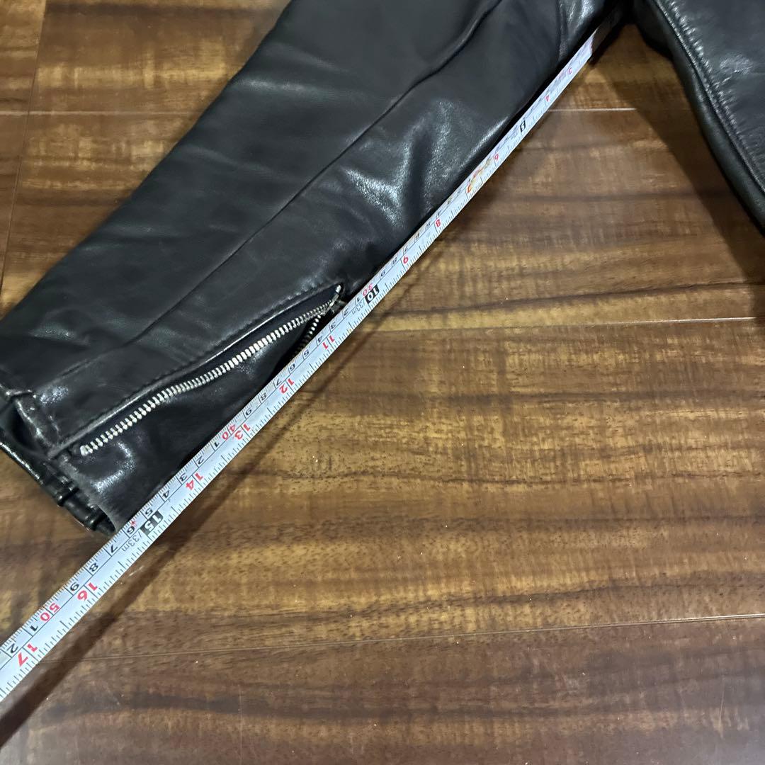 ショット黒 シングルライダース レザージャケット36