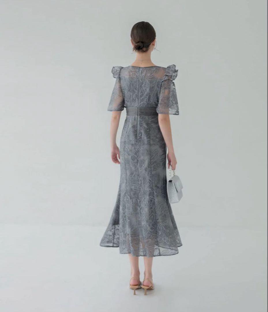 【期間限定価格】フラワーレースシアーフリルマーメイドワンピースドレスオケージョン