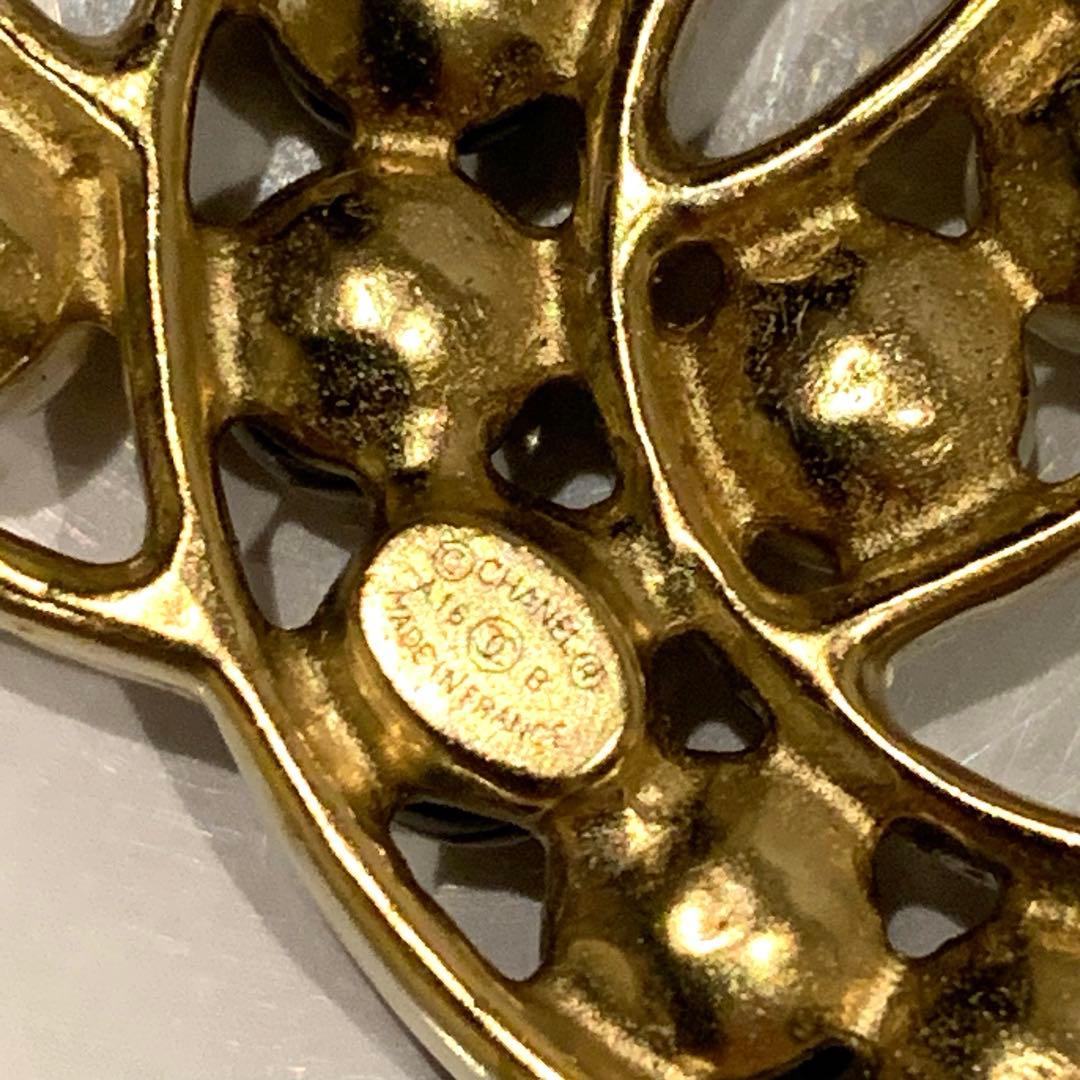 CHANEL シャネル　ブラック　ホワイトパール　バイカラー　ブローチ