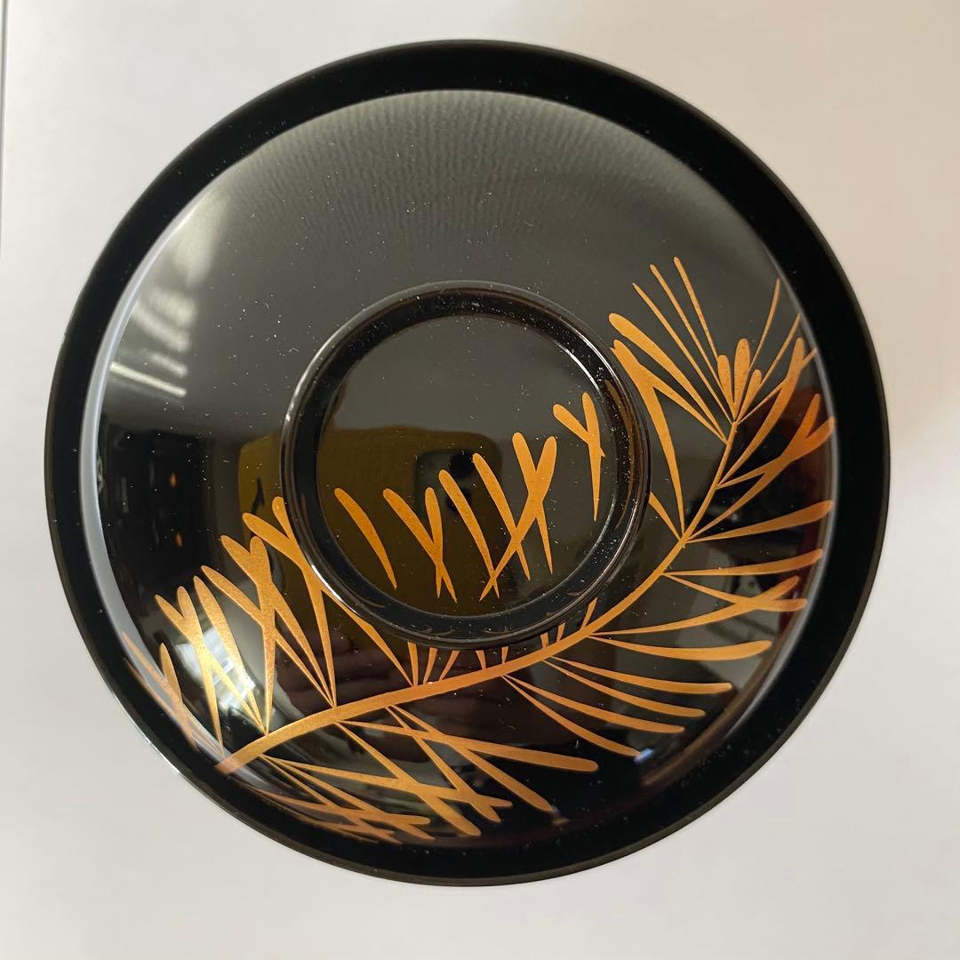 【未使用】山田平安堂 漆器 椀 蓋付 朱・黒セット