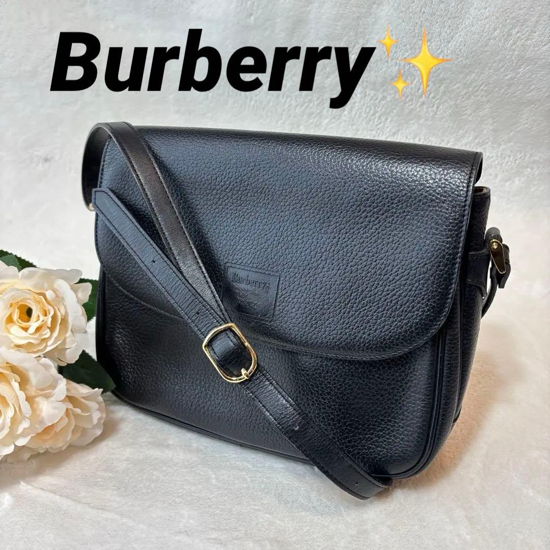 美品✨バーバリー ショルダーバッグ ノヴァチェック レザー ブラック