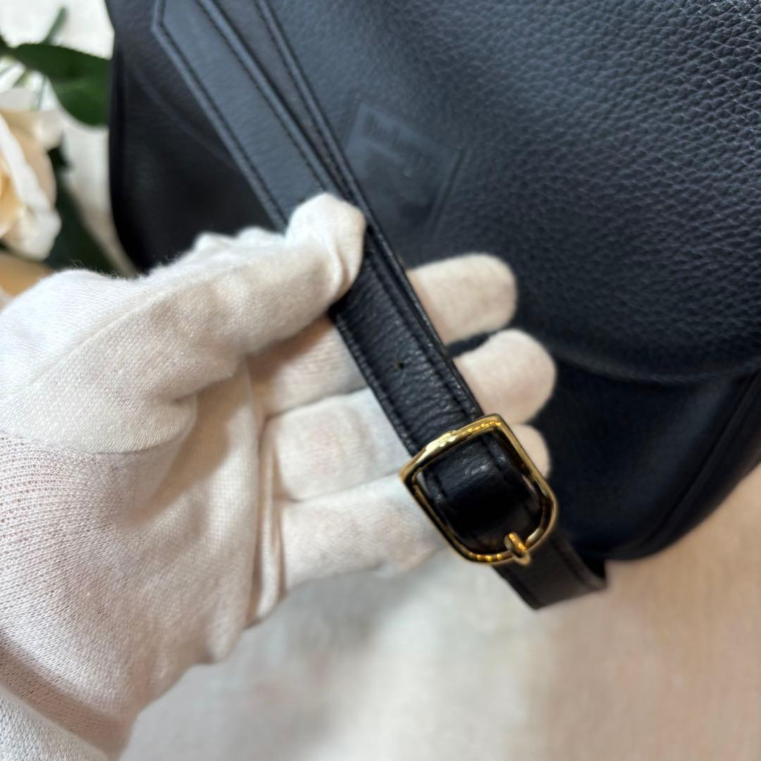 美品✨バーバリー ショルダーバッグ ノヴァチェック レザー ブラック