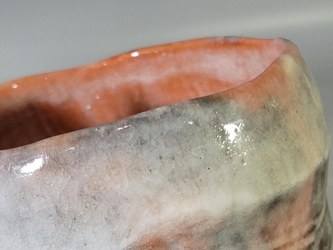 茶道具 小川長楽造 赤楽茶碗 共箱 DT759