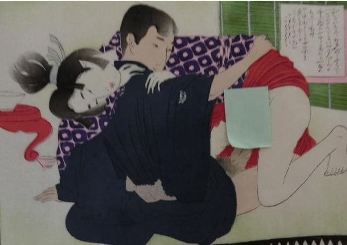 最終特価！浮世絵　春画 絹本　肉筆 3種3枚 美人図 枕絵 秘画 裸婦