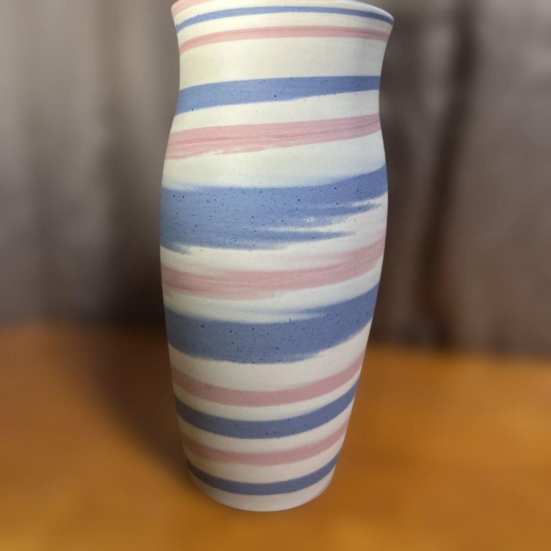 【徳田　順子】徳田八十吉4代目九谷練込つぽ　花瓶　花器