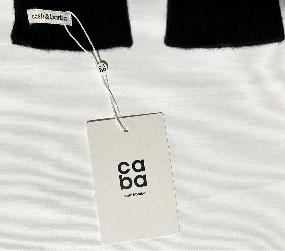 新品キャッシュベイビー黒カシミヤ100％指なしグローブ手袋cash&barba