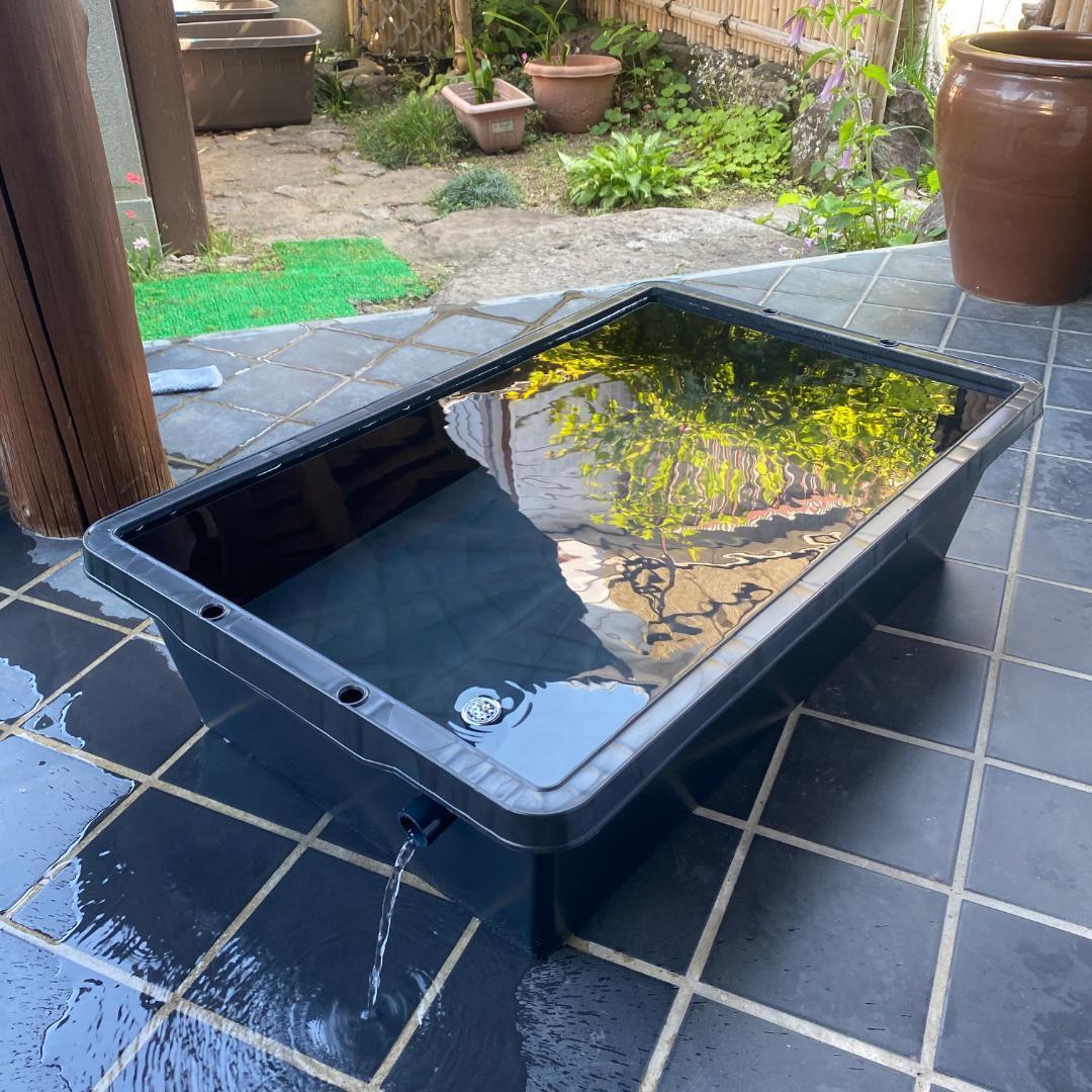 メダカ飼育ケース 80㍑黒x3個 トロ舟 大雨対策済み 金魚飼育容器 ビオトープ