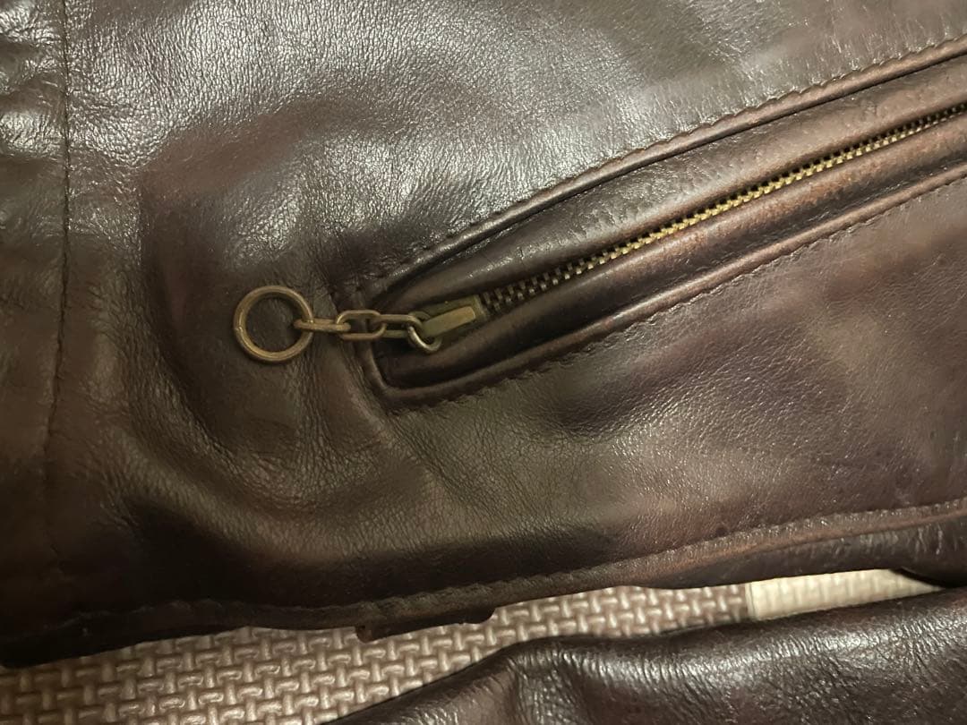 Schott ショット　642VS 襟付きシングルライダース サイズ38 【茶】