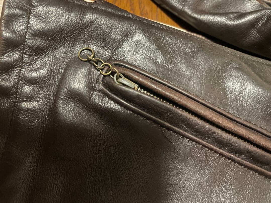 Schott ショット　642VS 襟付きシングルライダース サイズ38 【茶】