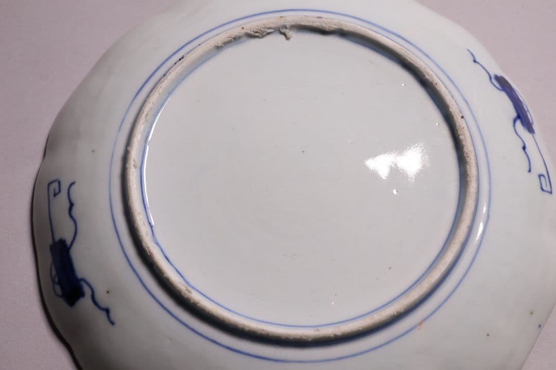 【CM120】古伊万里 色絵 中皿 2枚 盛皿 幅22.3cm 錦手 花鳥 草花