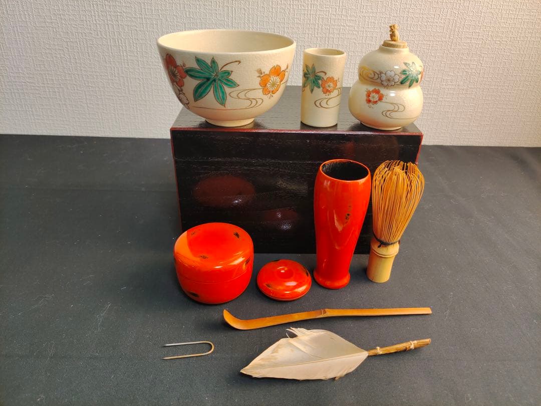 根来塗　利休茶箱　茶箱揃　野点　茶事　茶器　茶道具　セット