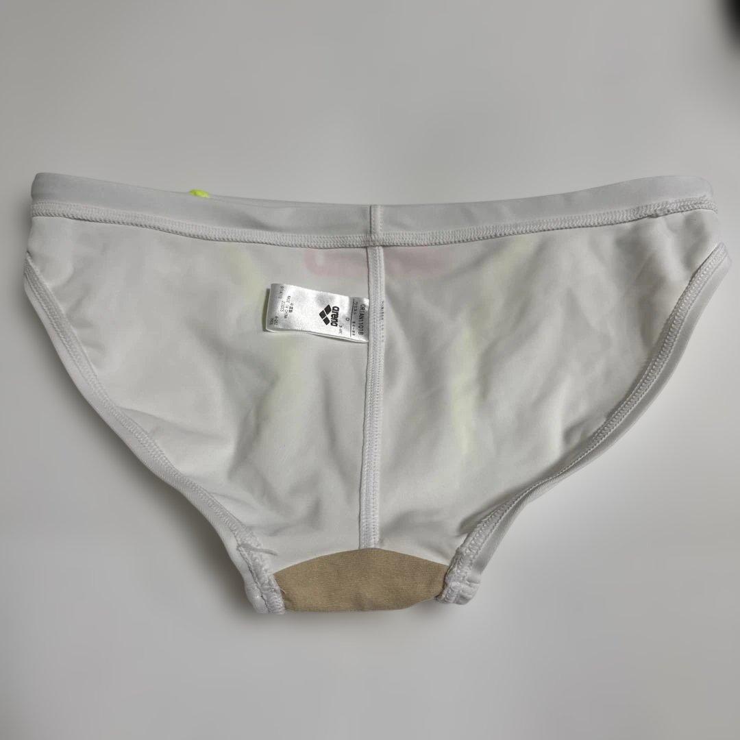 競パン arena 競泳水着 ホワイト/イエロー Oサイズ