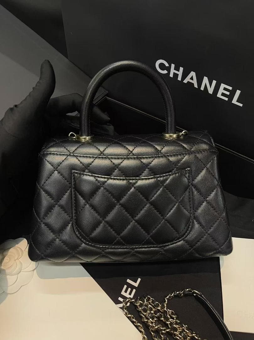 CH☆ANEL ブラック キルティング ハンドバッグ~~~