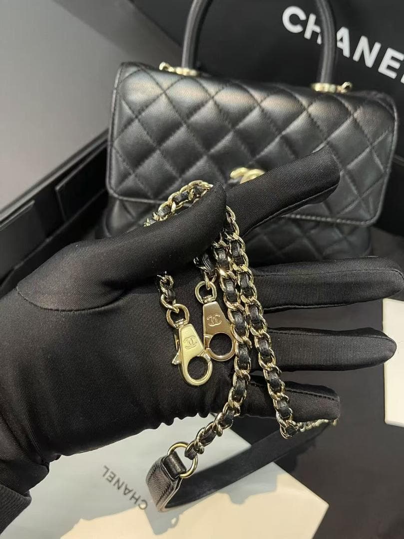 CH☆ANEL ブラック キルティング ハンドバッグ~~~