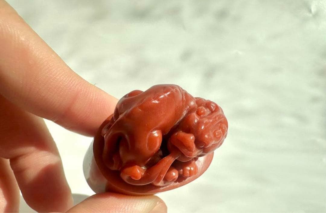 【螭虎】 古獣　美品　高級印材　篆刻　印石　ラオス　印石　水凍