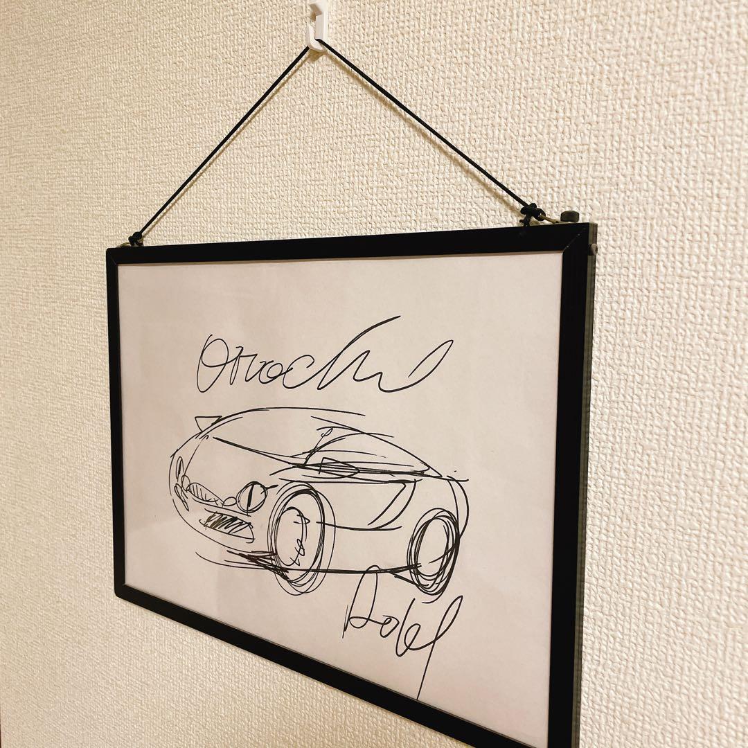 【レア】光岡自動車デザイナー青木孝憲　直筆サイン&オロチイラスト