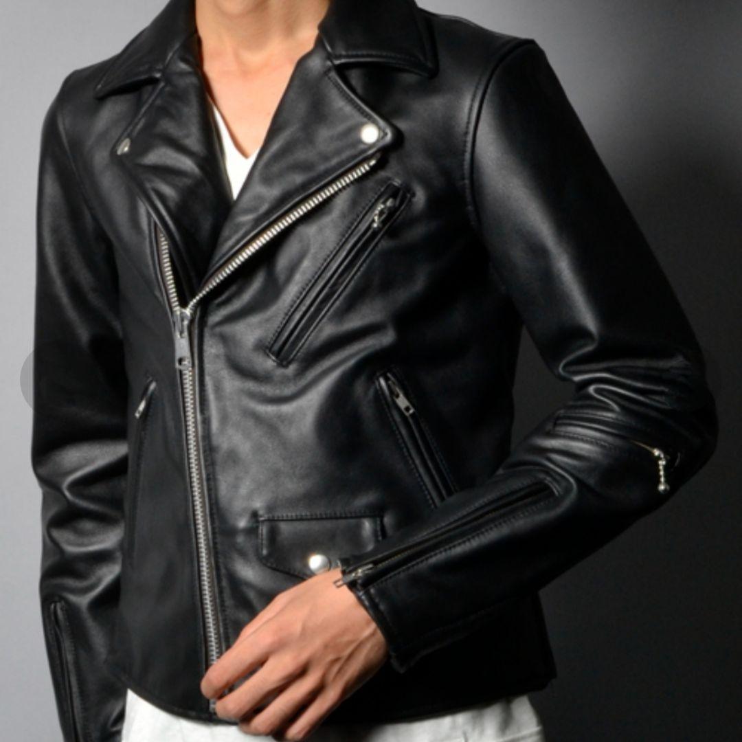 アメリカンラグシー ダブルライダースジャケット 牛革 裏地キルティング✨️