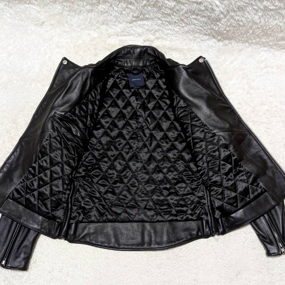 アメリカンラグシー ダブルライダースジャケット 牛革 裏地キルティング✨️