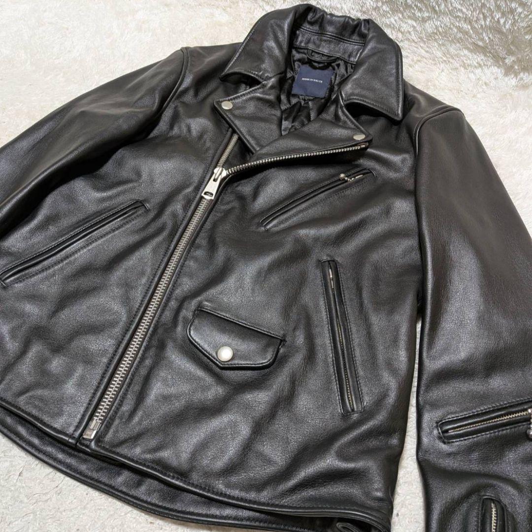 アメリカンラグシー ダブルライダースジャケット 牛革 裏地キルティング✨️