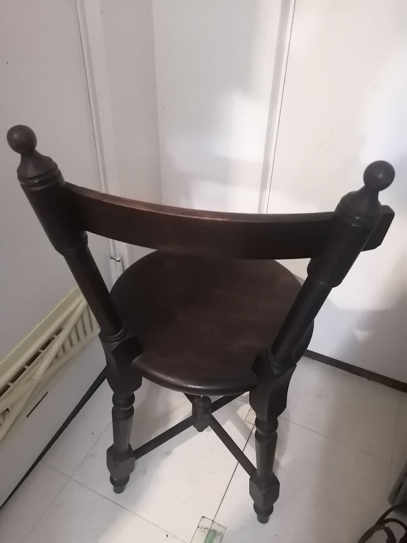 アンティーク ダークブラウン 木製チェア 木組み 南京小椅子 ミズメザクラ