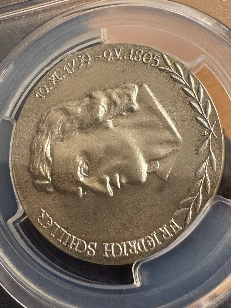 PCGS SP64 旧西ドイツ銀貨　シラー150周年記念メダル