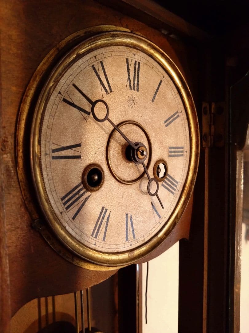 柱時計　ユンハンス　小型スリゲル　ゼンマイ　昭和レトロ　アンティーク　精工舎
