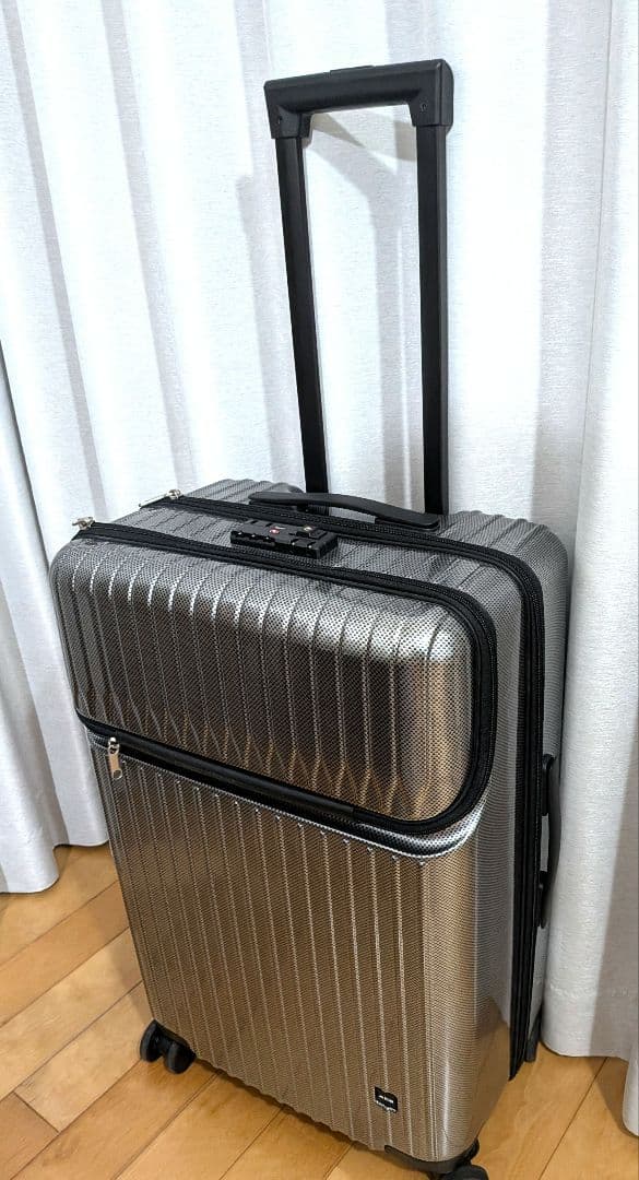 [エース] スーツケース フロントポケット付き キャリーケース Mサイズ