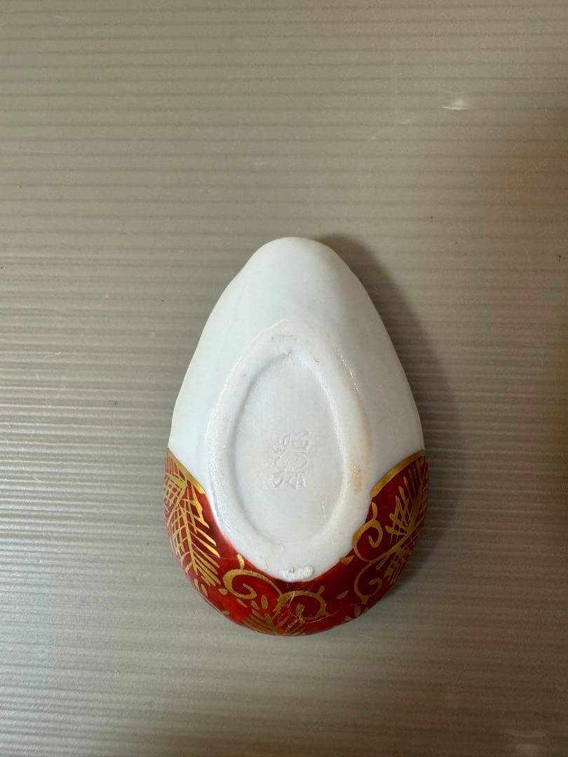 2715 茶道具 香合 色絵 琵琶　高野昭阿弥作　共箱