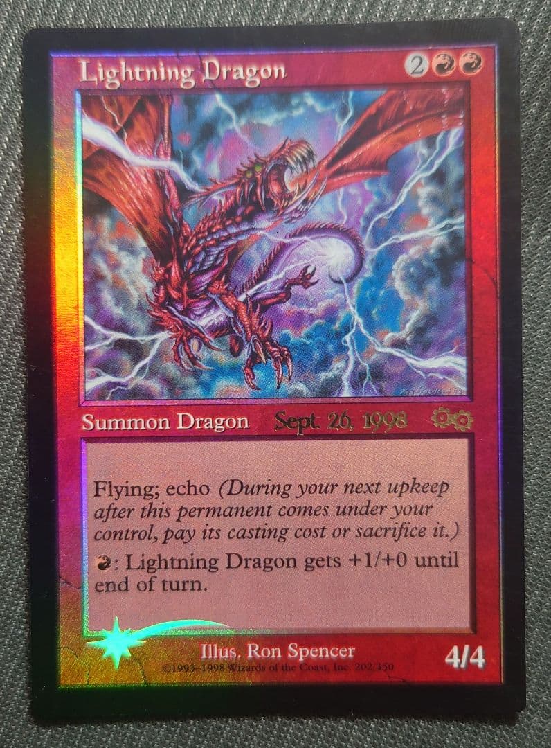 mtg 稀少 プロモ FOIL 稲妻のドラゴン 英語版 usg