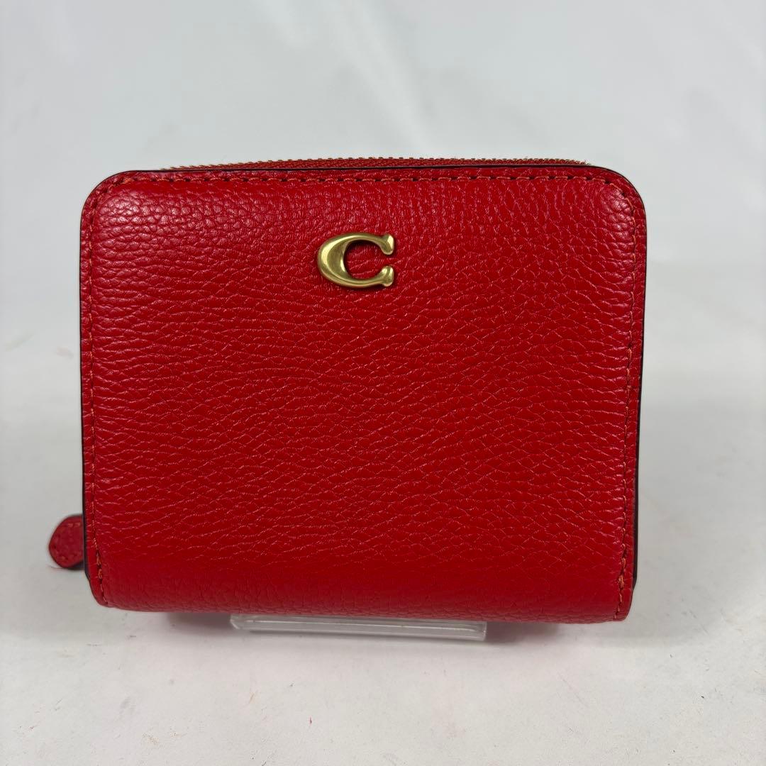 コーチ　ビルフォールド ウォレット ペブル レザー　 ラウンドファスナー