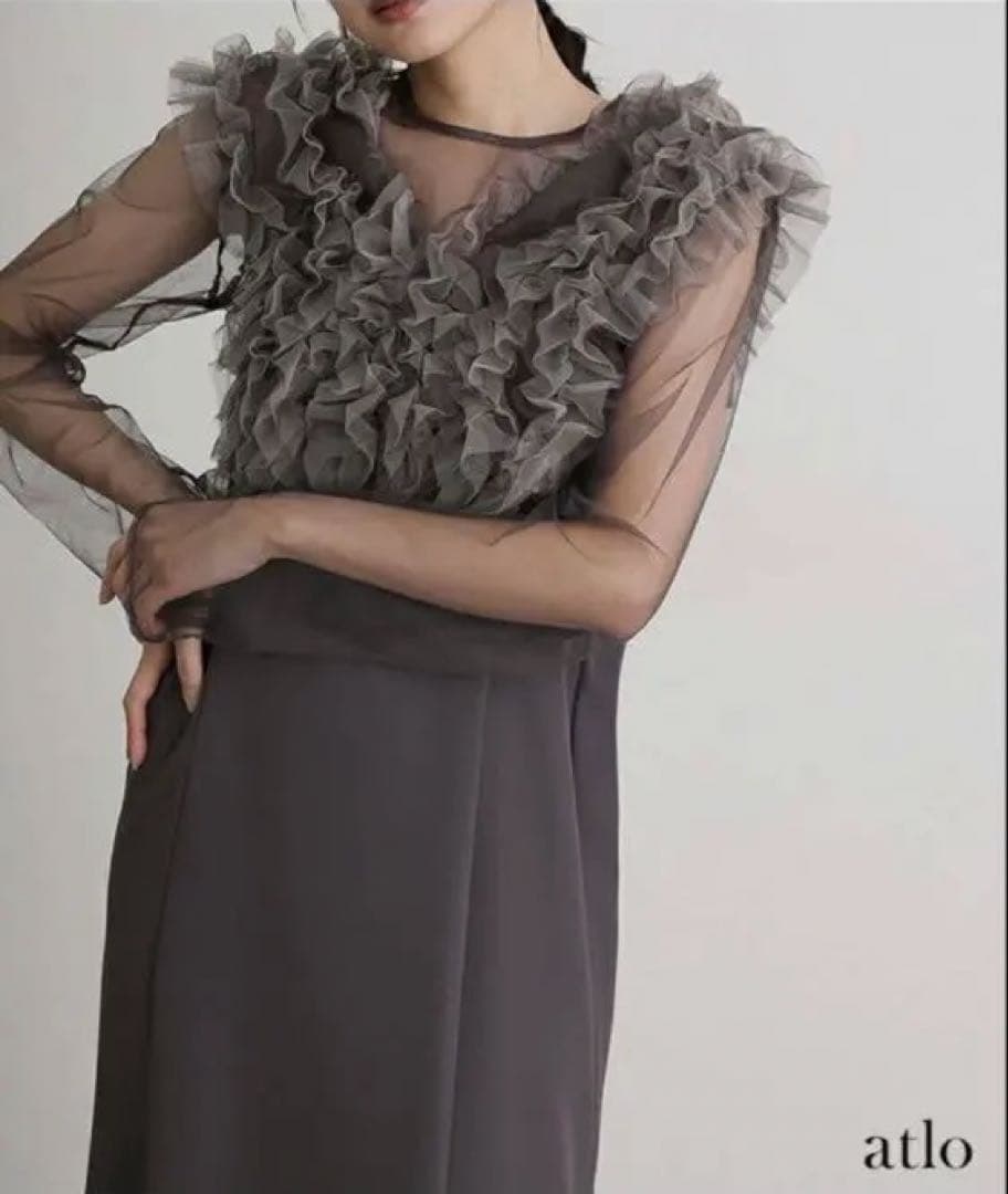 atlo オケージョンドレス ブラウン Sサイズ