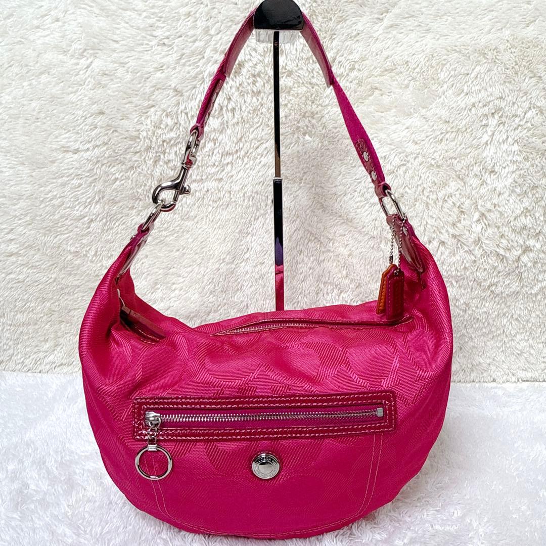 バッグ COACH Signature Pink One Shoulder Bag