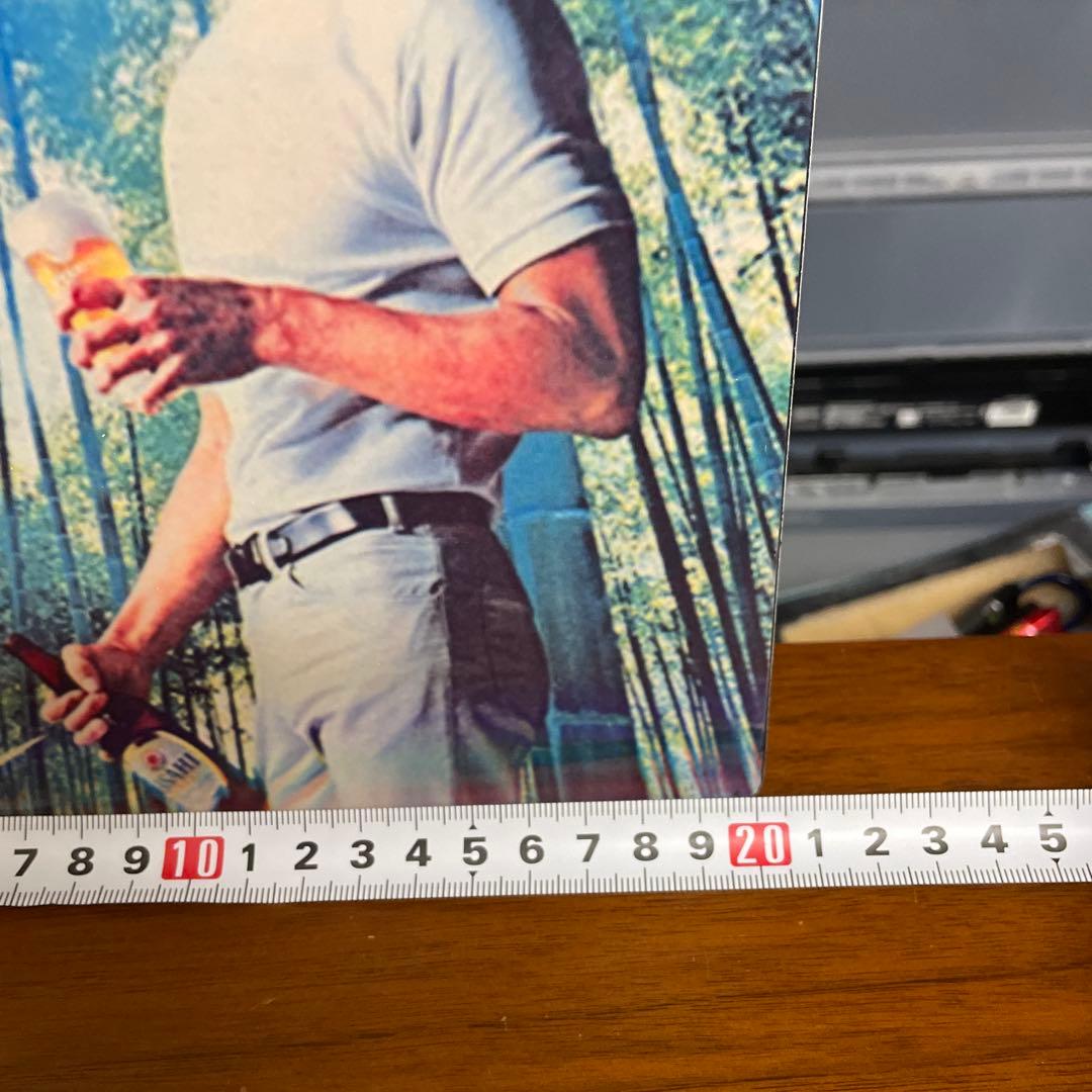 鉄板製アサヒビール高倉健さんプレート　厚く重いです。綺麗です。200✖️300