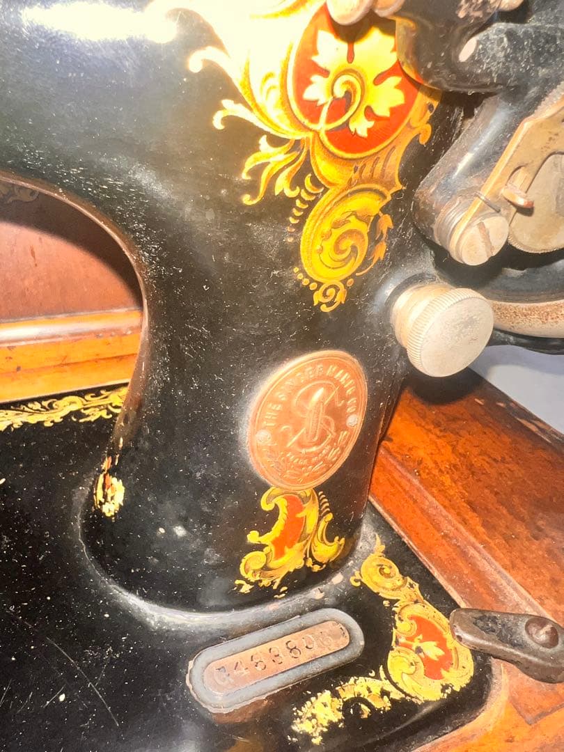166 USAアンティーク 1916年　SINGERシンガーミシン　手回しミシン