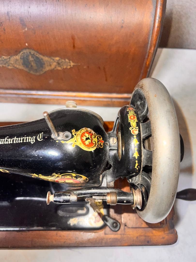 166 USAアンティーク 1916年　SINGERシンガーミシン　手回しミシン