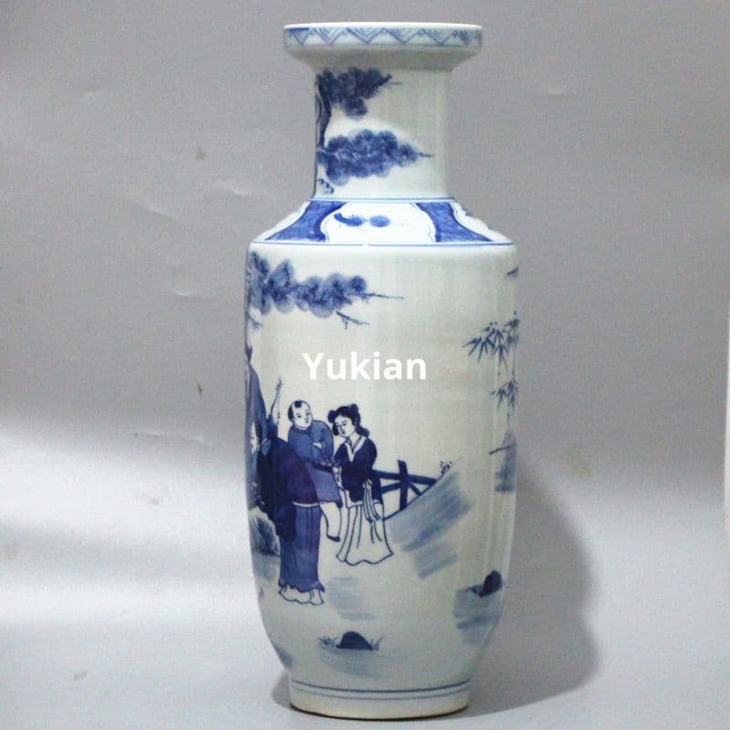 将棋図瓶 書道具 文房具 陶磁器 現代工芸品 美術品 装飾品 置物