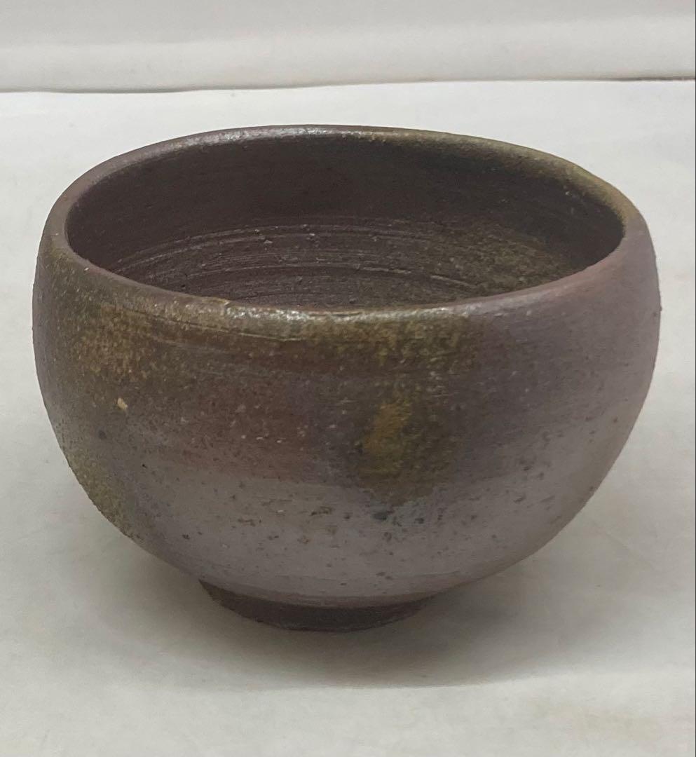 B484b「備前 茶盌」伊勢崎淳作　共箱　人間国宝　備前焼　茶道具