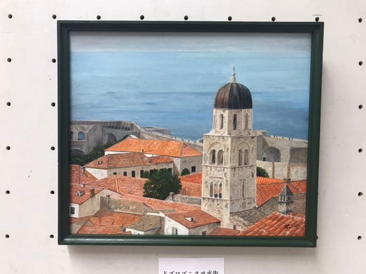 油絵　クロアチア　ドブロブニク　アドリア海の真珠　原画