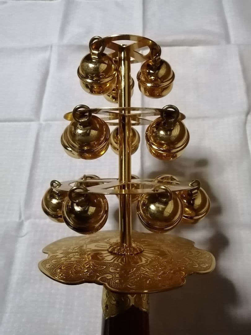 【美品】 神楽鈴 巫女鈴 五色布付き