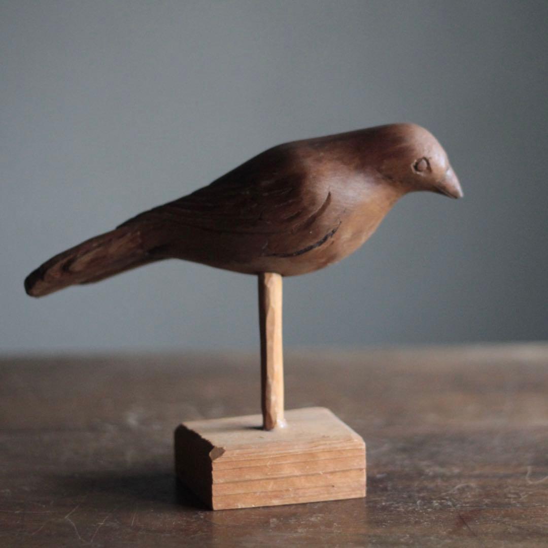 木の 鳥 オブジェ 古道具 アンティーク