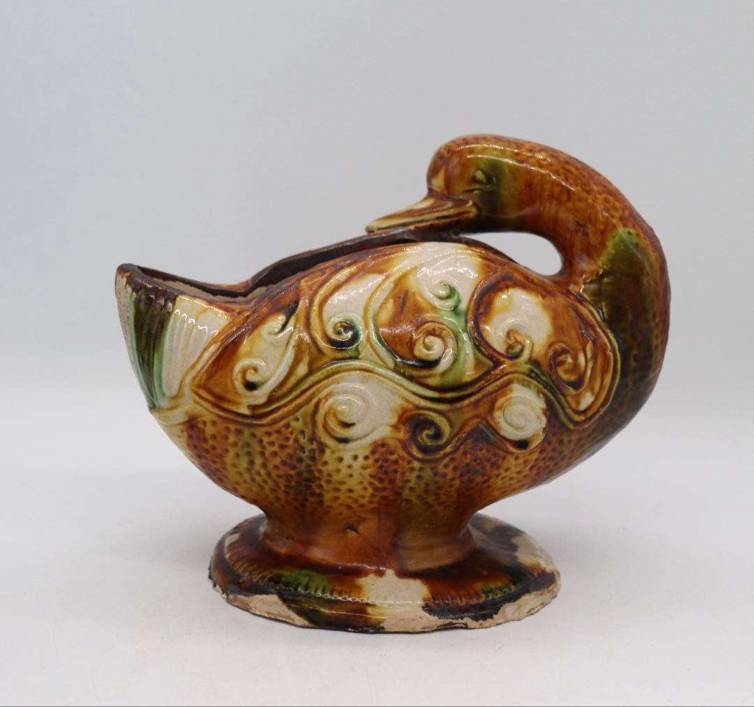 中国　唐三彩　鴨　送料込み1218