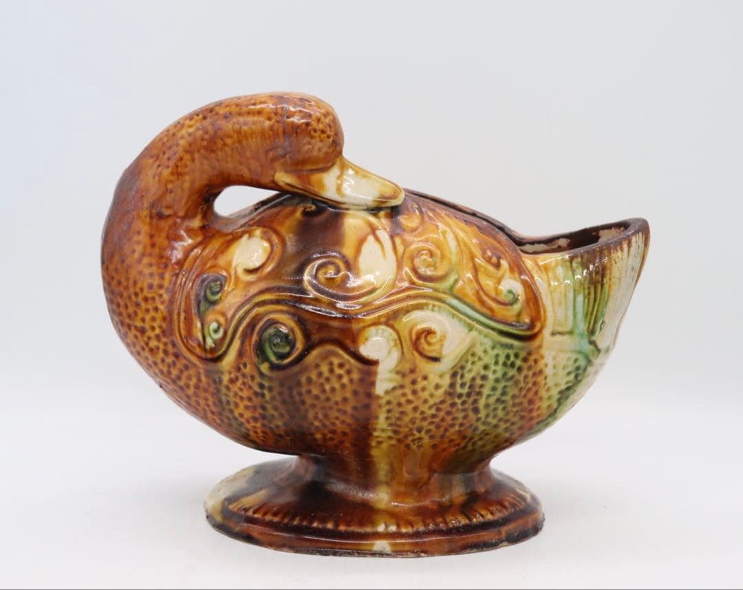 中国　唐三彩　鴨　送料込み1218