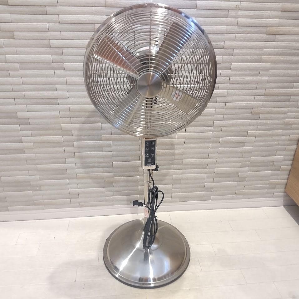 阪和 アンティーク風 シルバー調仕上げ　メタルリビングファン 扇風機