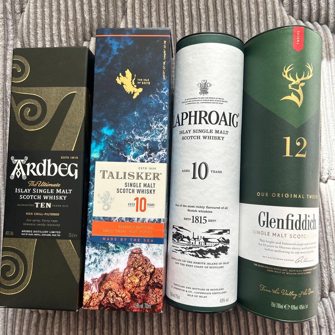 スコッチウイスキー4本　アードベックタリスカーラフロイググレンフェディック