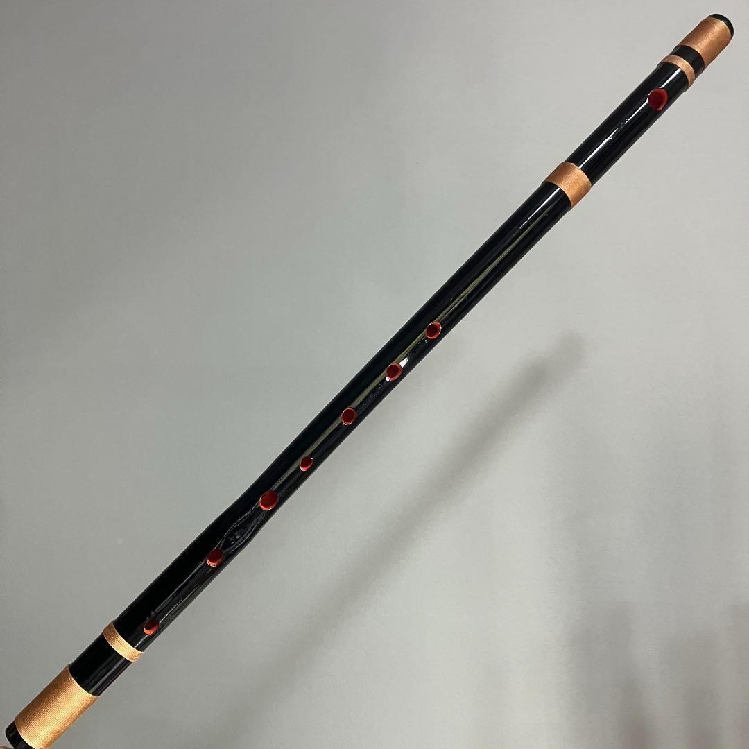 【二本調子 F#管】MR2-14 唄物　ドレミ調　天地糸巻黒塗　西洋音階　竹笛