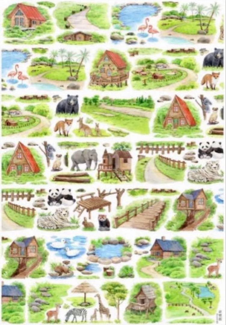 PET 7cm×5.1m 动物园 海外マスキングテープ 海外マステ 動物園