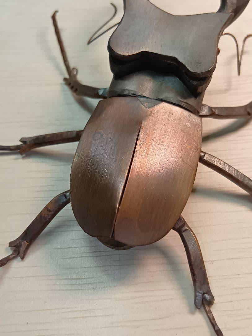 金工ミヤマクワガタ　オブジェ　ペーパーウェイト