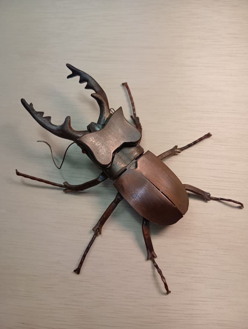 金工ミヤマクワガタ　オブジェ　ペーパーウェイト