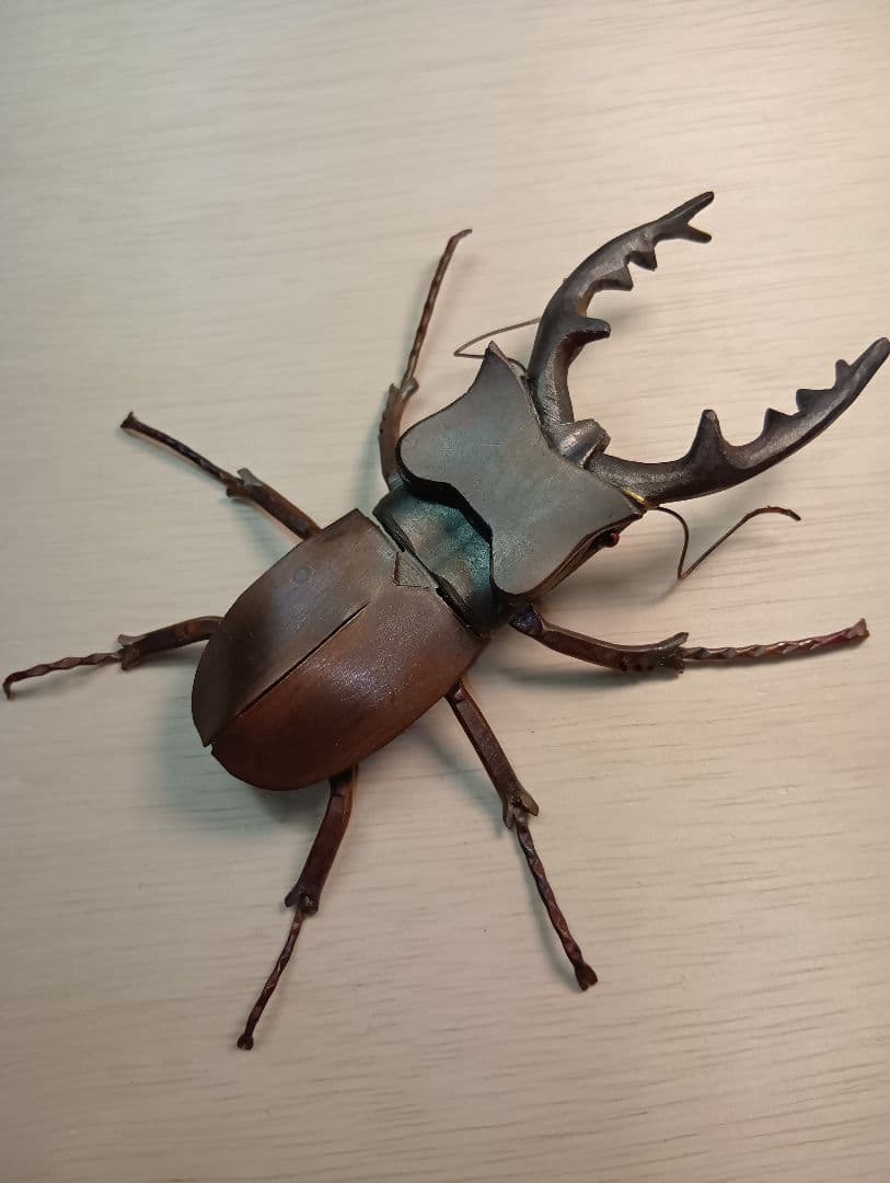 金工ミヤマクワガタ　オブジェ　ペーパーウェイト