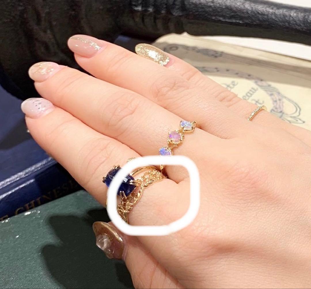 agete K10 オリーブ柄　透かし柄リング　11号